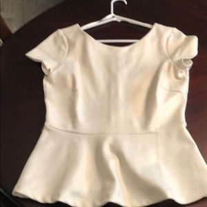 Cream with gold flakes peplum top